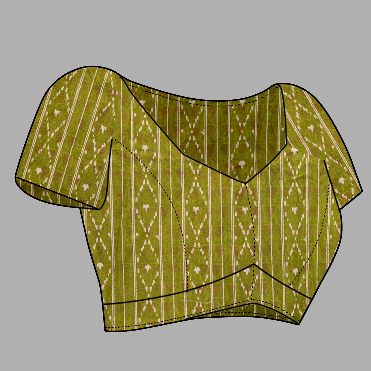 Saree – Soft Cotton Ajrakh Print Green - D5