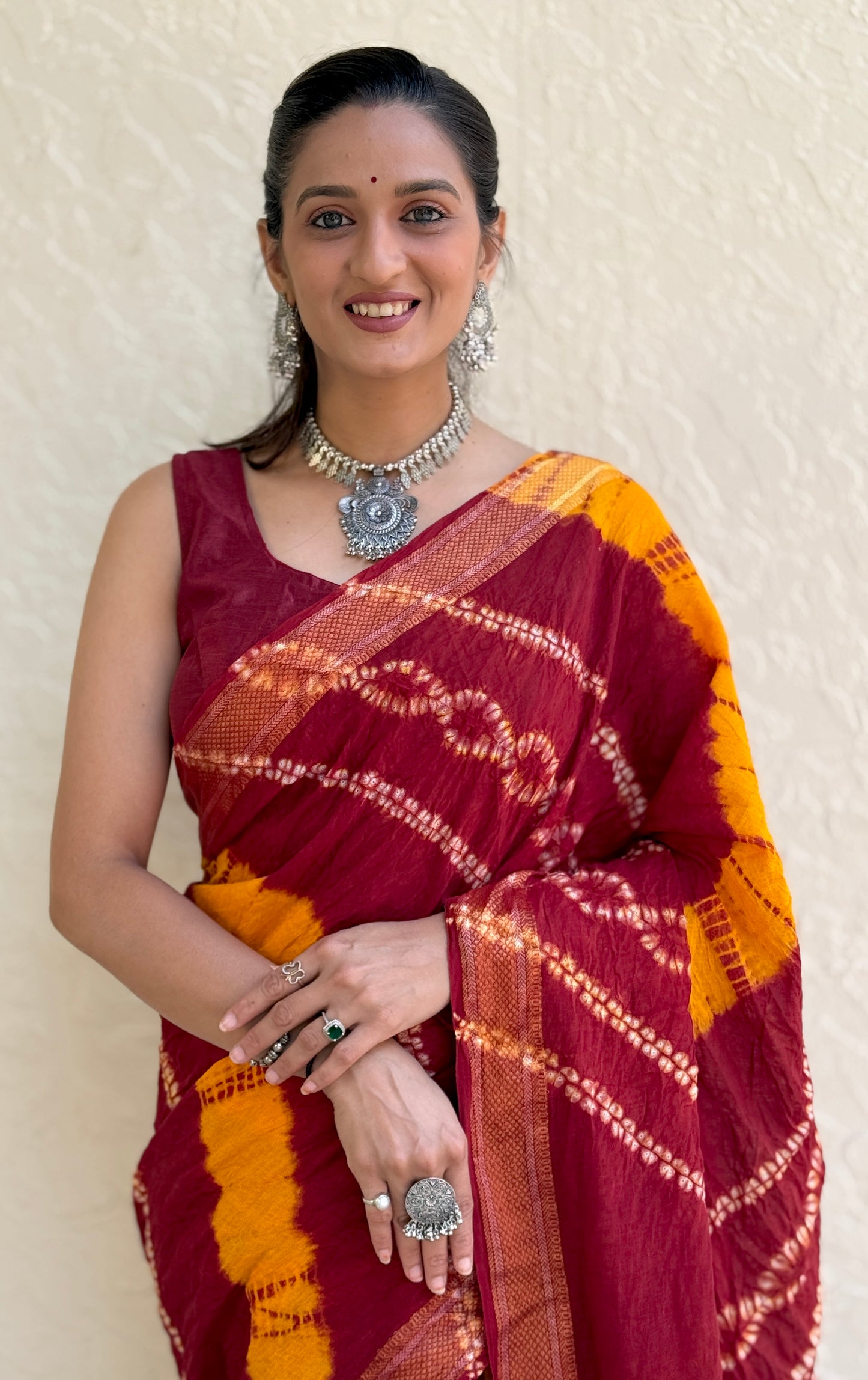Saree – Soft Cotton Shibori Print Red