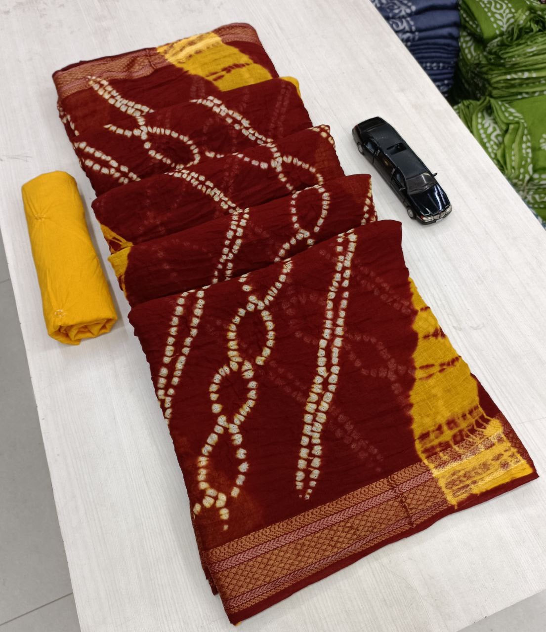 Saree – Soft Cotton Shibori Print Red