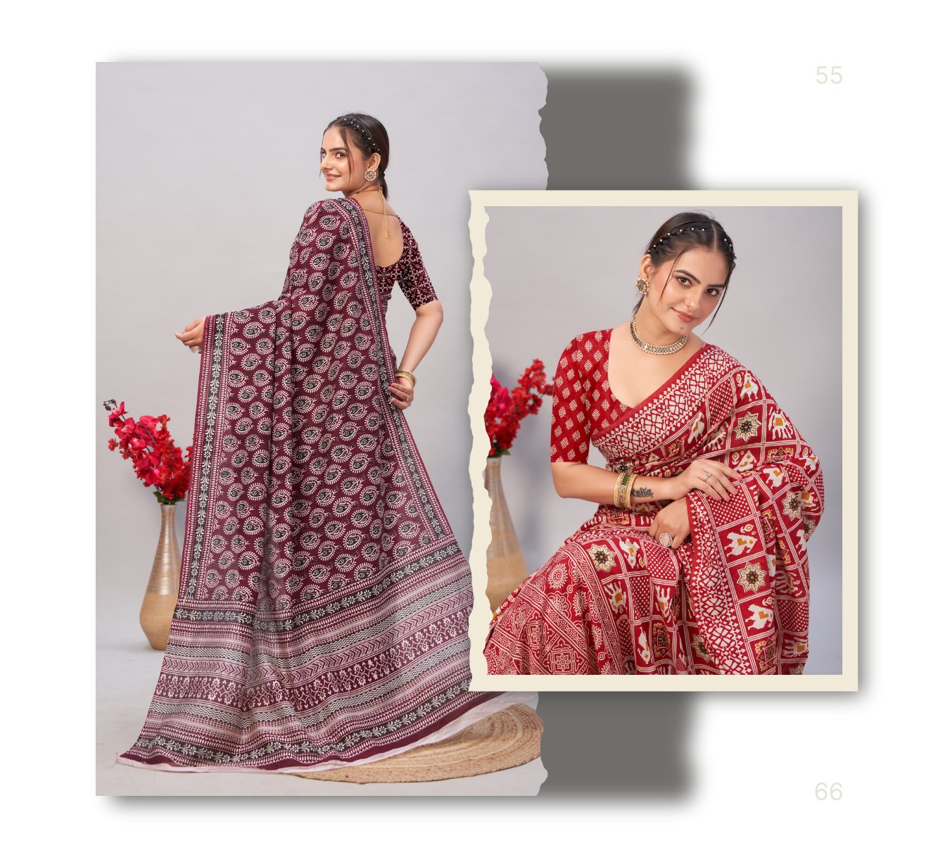 Saree - Ajarakh Print
