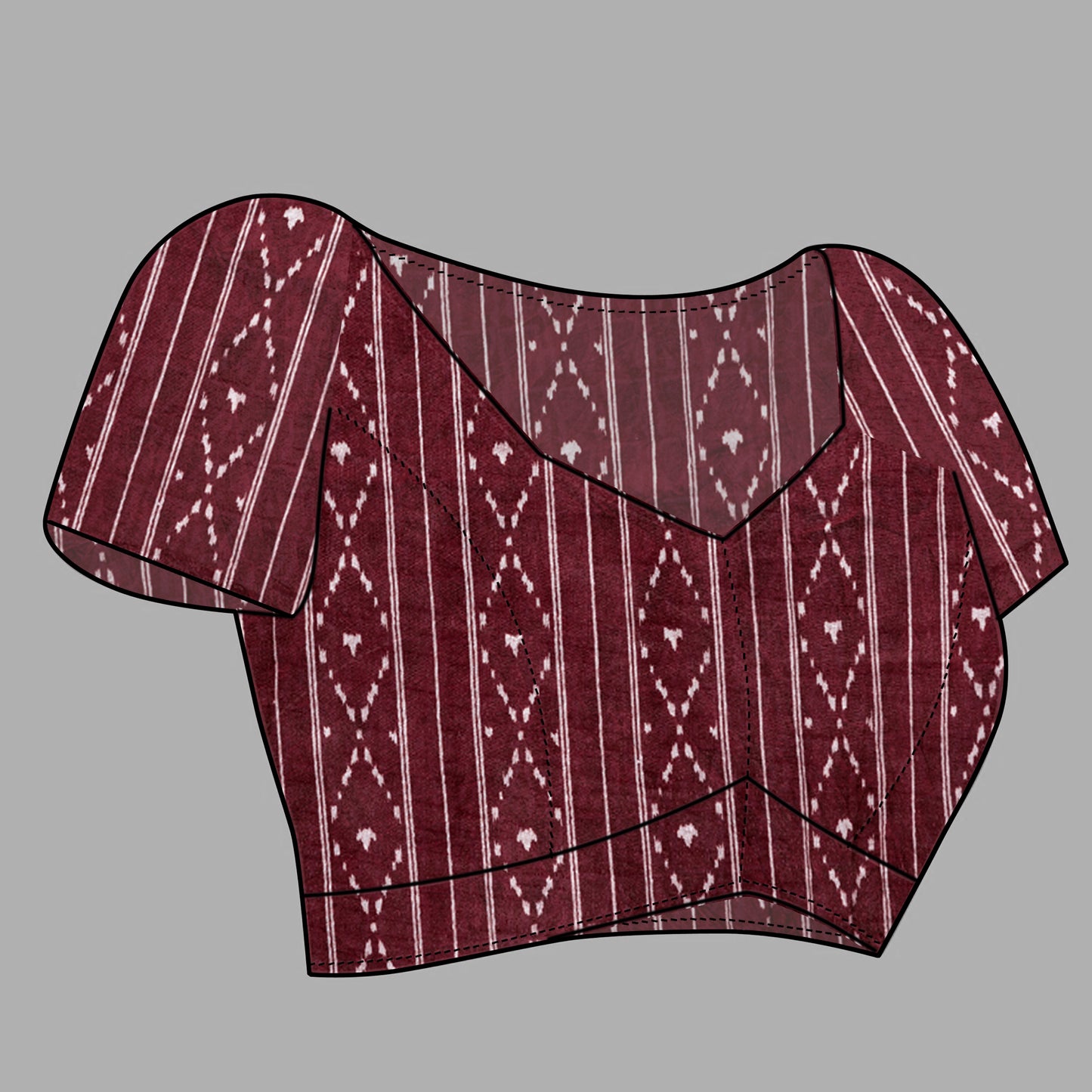 Saree – Soft Cotton Ajrakh Print Brown - D13