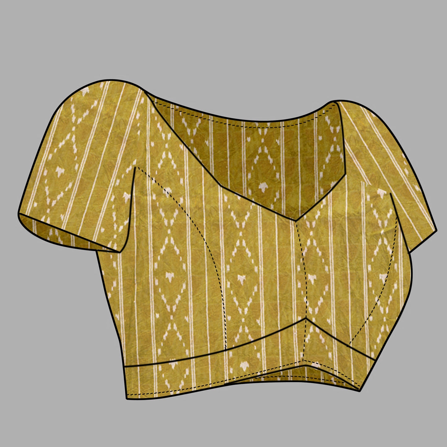 Saree – Soft Cotton Ajrakh Print Poster Yellow - D3