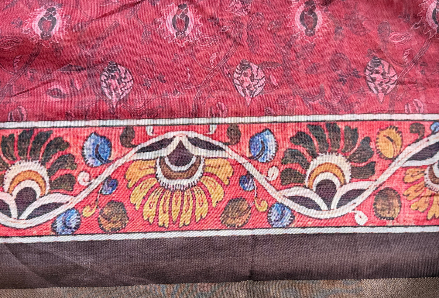 Saree – Soft Cotton Slub Print Light Purple - D1