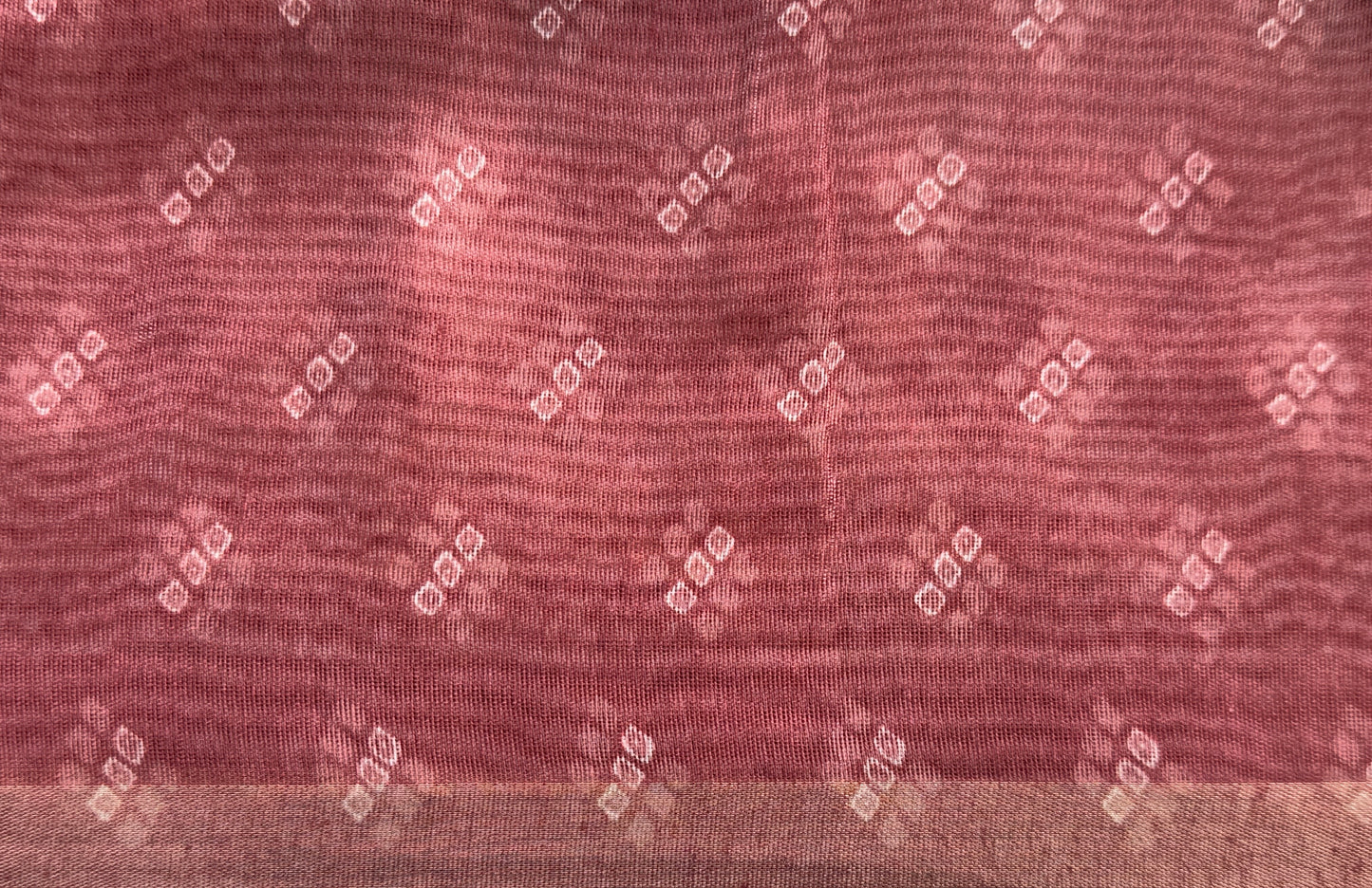 Saree – Soft Cotton Slub Print Red Floral - D3