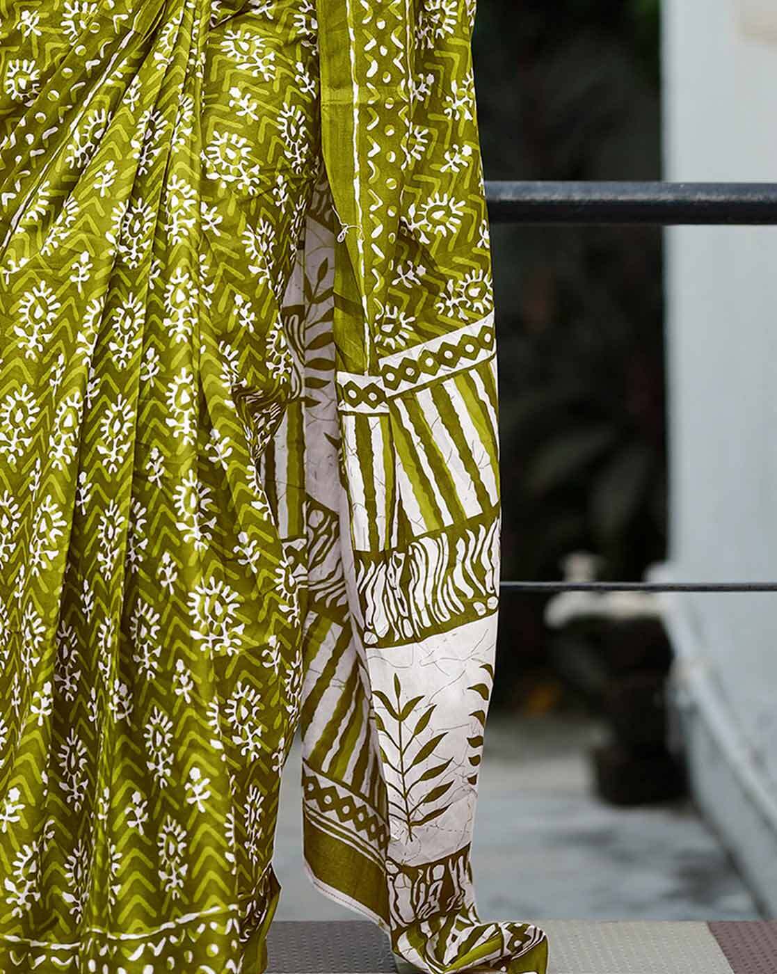 Saree – Soft Cotton Mal Mal Green – D6