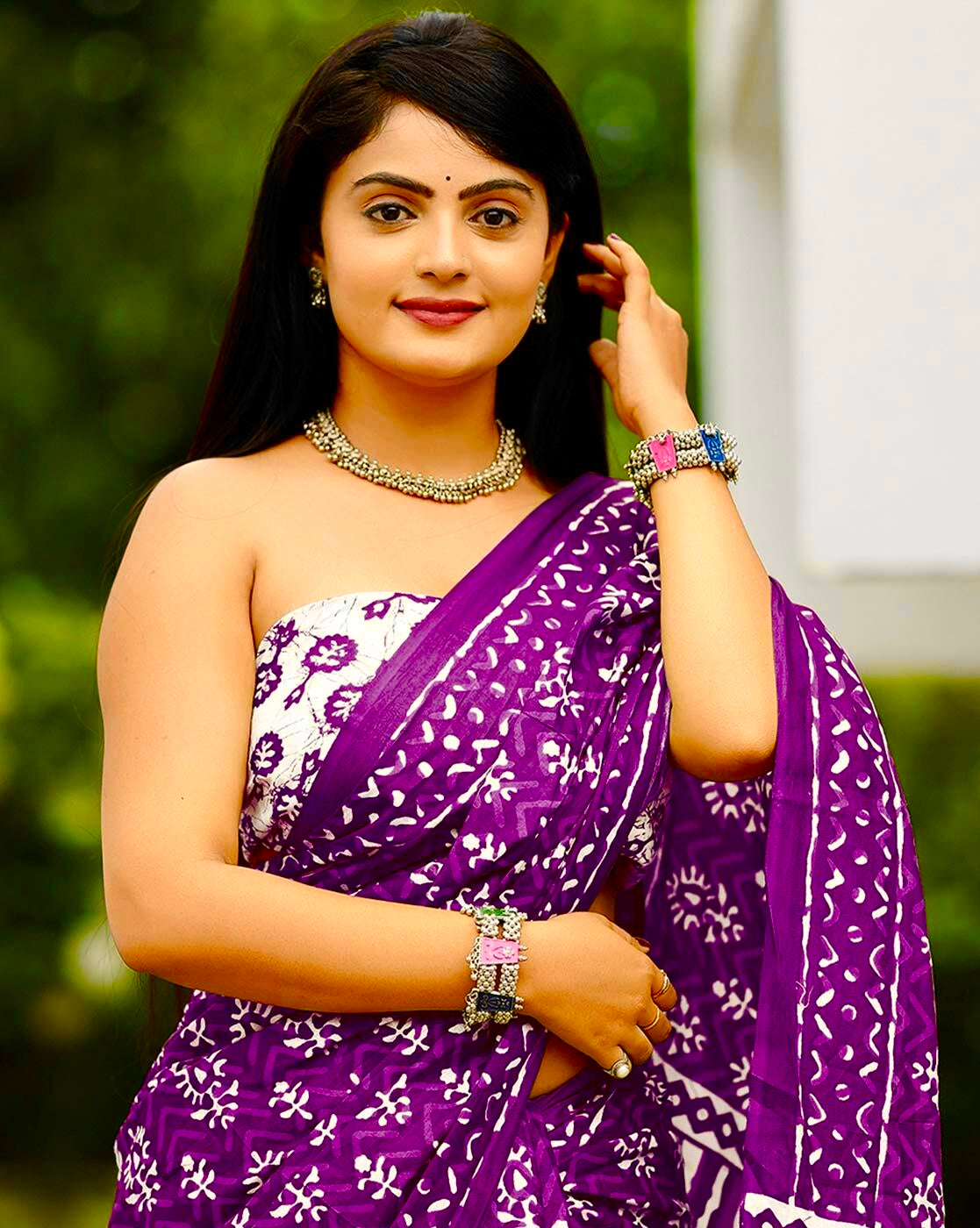 Saree – Soft Cotton Mal Mal Wine – D6