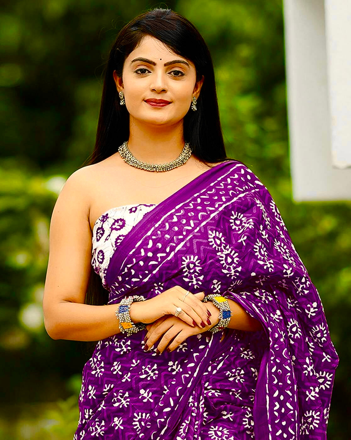 Saree – Soft Cotton Mal Mal Wine – D6