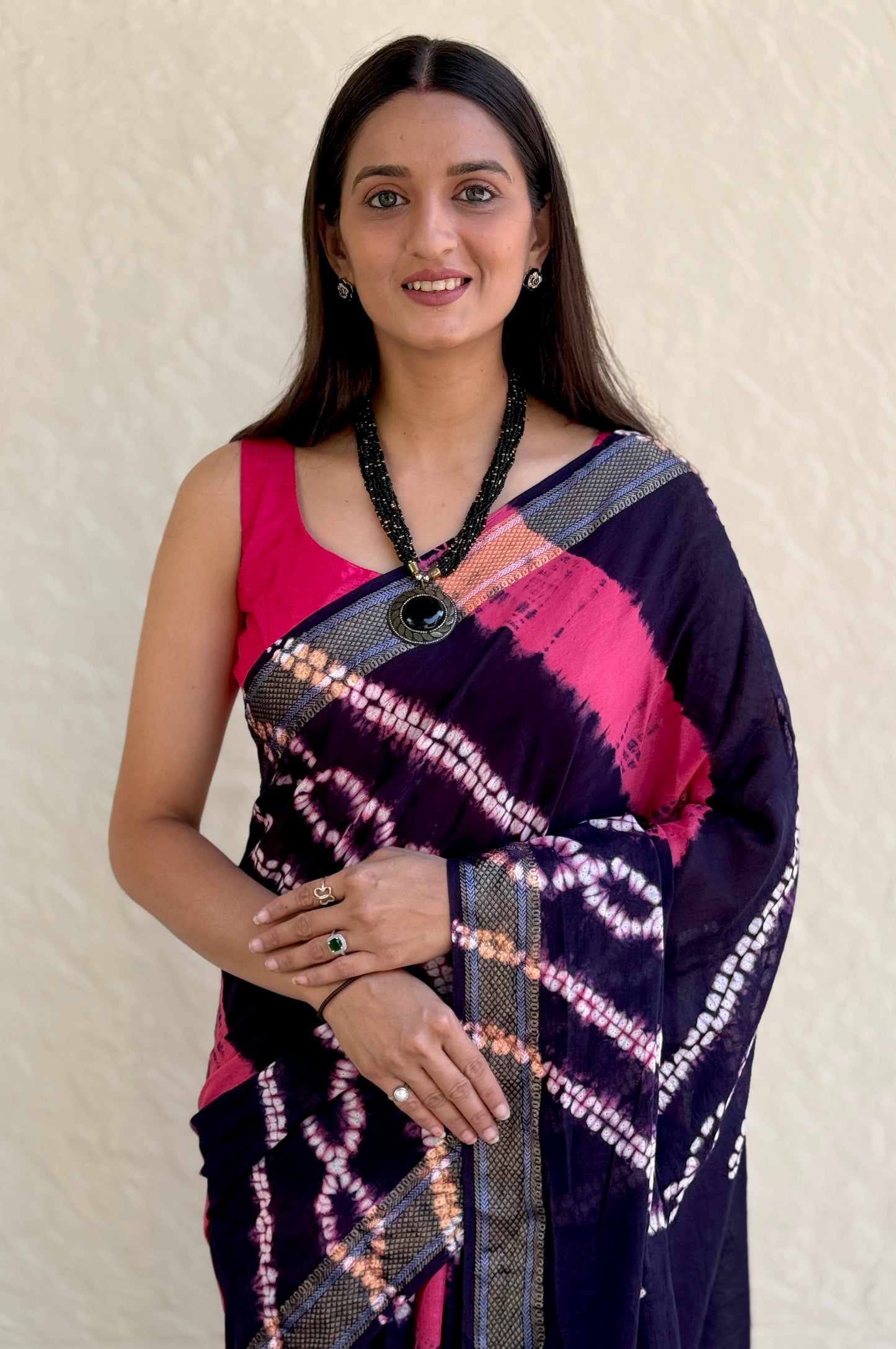 Saree – Soft Cotton Shibori Print Blue